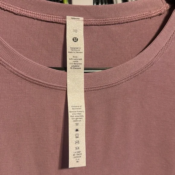 NWT Lululemon Do the Twist Long Sleeve Shirt Sz 10 Pink Taupe Modal - Picture 4 of 5